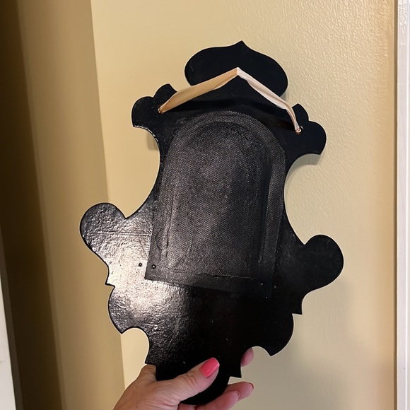 Antique black lacquered hand painted wall mirror shelf - Picture 7 of 7